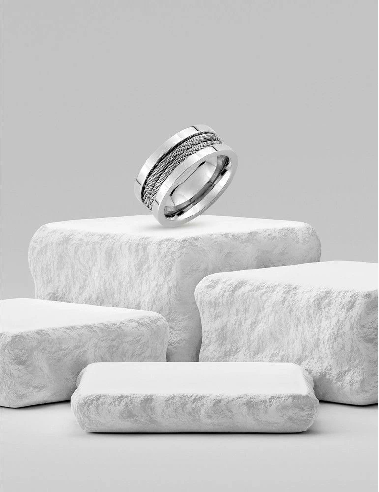 CARGO Bague Acier Et Câbles – Image 2