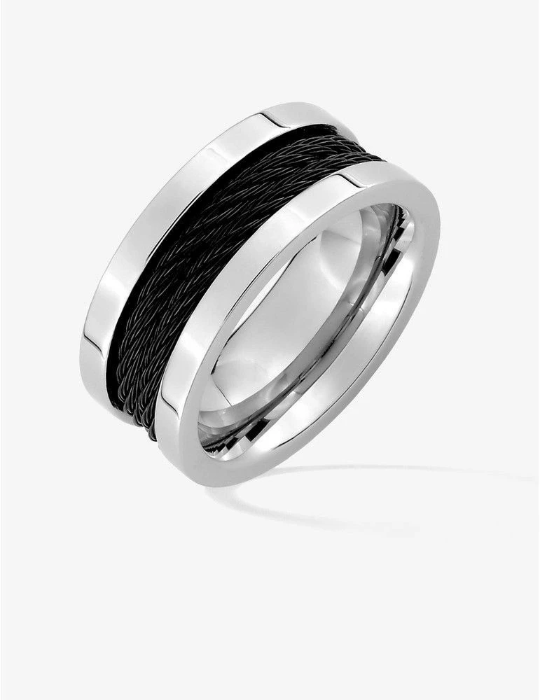 CARGO Bague Acier Et Câbles Noir – Image 4