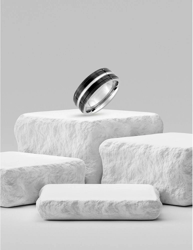 CARGO Bague Acier Noir – Image 2