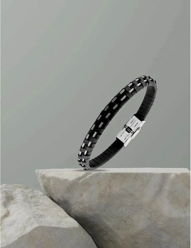 CARGO Bracelet Acier Cuir Et Câble – Image 2