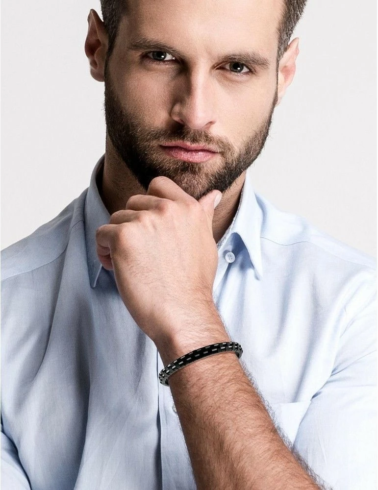 CARGO Bracelet Acier Cuir Et Câble – Image 3