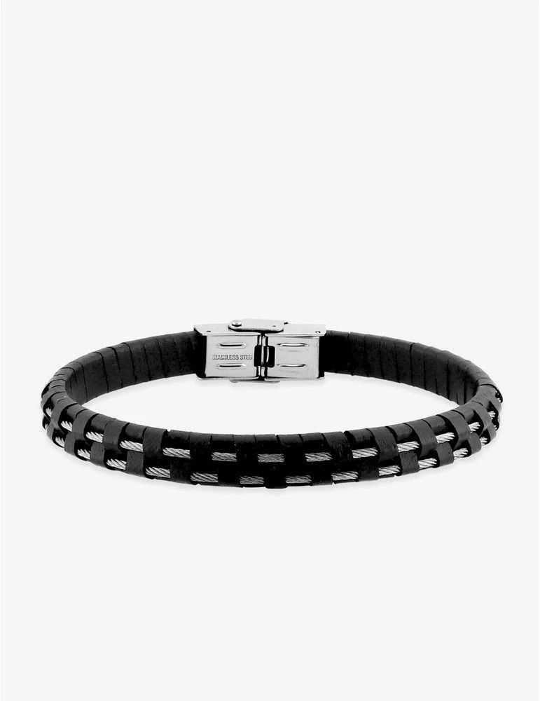 CARGO Bracelet Acier Cuir Et Câble
