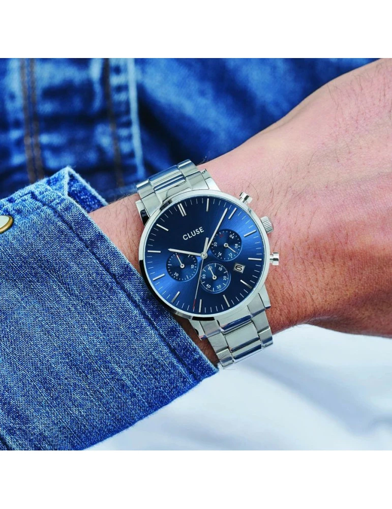 CLUSE Aravis Chrono Steel Dark Blue – Image 4