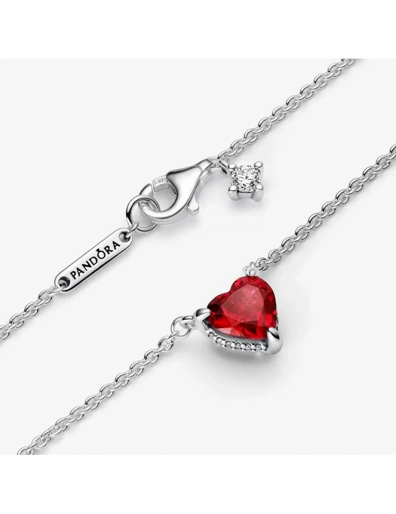 Pandora Collier Pendant Halo Coeur Scintillant – Image 3