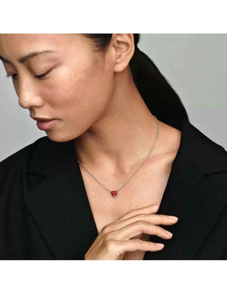 Pandora Collier Pendant Halo Coeur Scintillant – Image 4