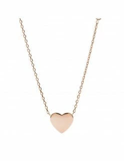 FOSSIL Collier Cœur En Acier Inoxydable Doré Rose