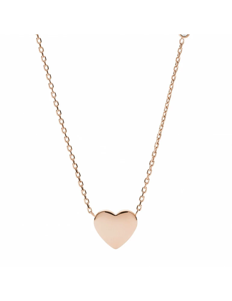 FOSSIL Collier Cœur En Acier Inoxydable Doré Rose