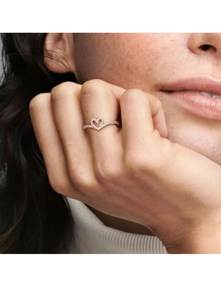 PANDORA Bague Cœur Chevron Scintillante – Image 2