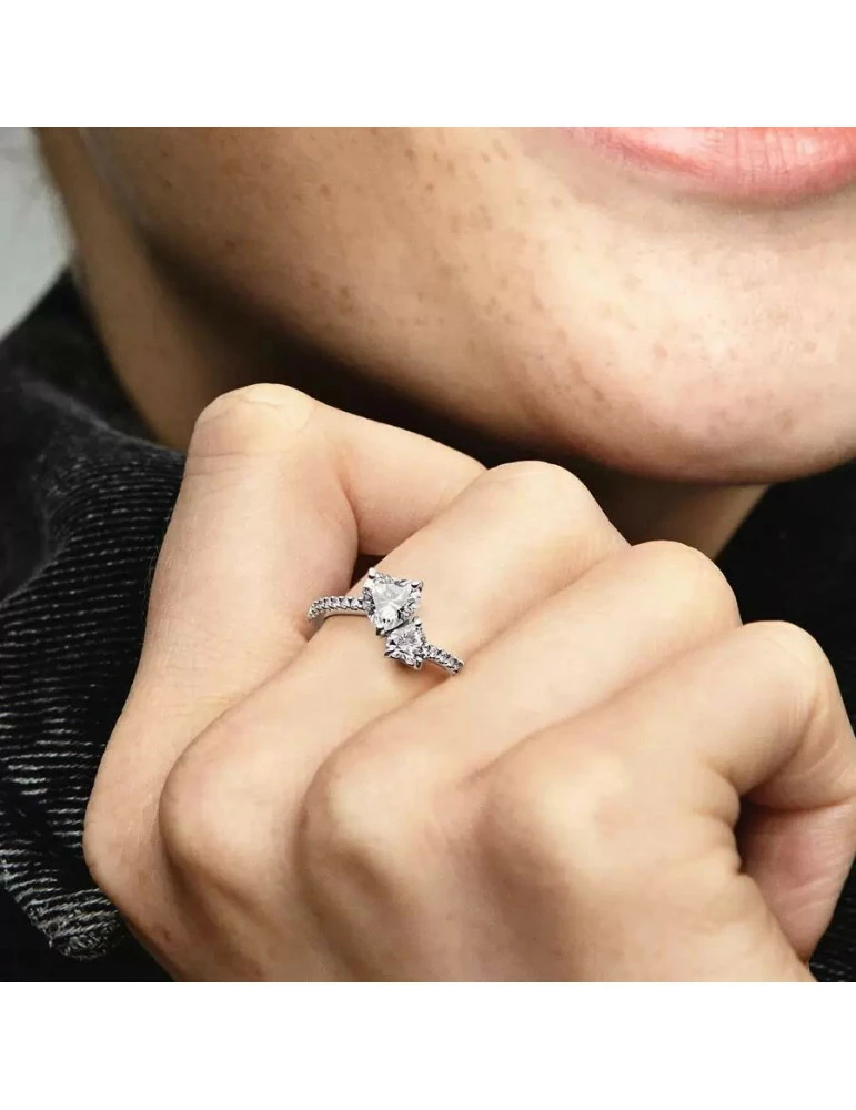 PANDORA Bague Coeur Double – Image 3