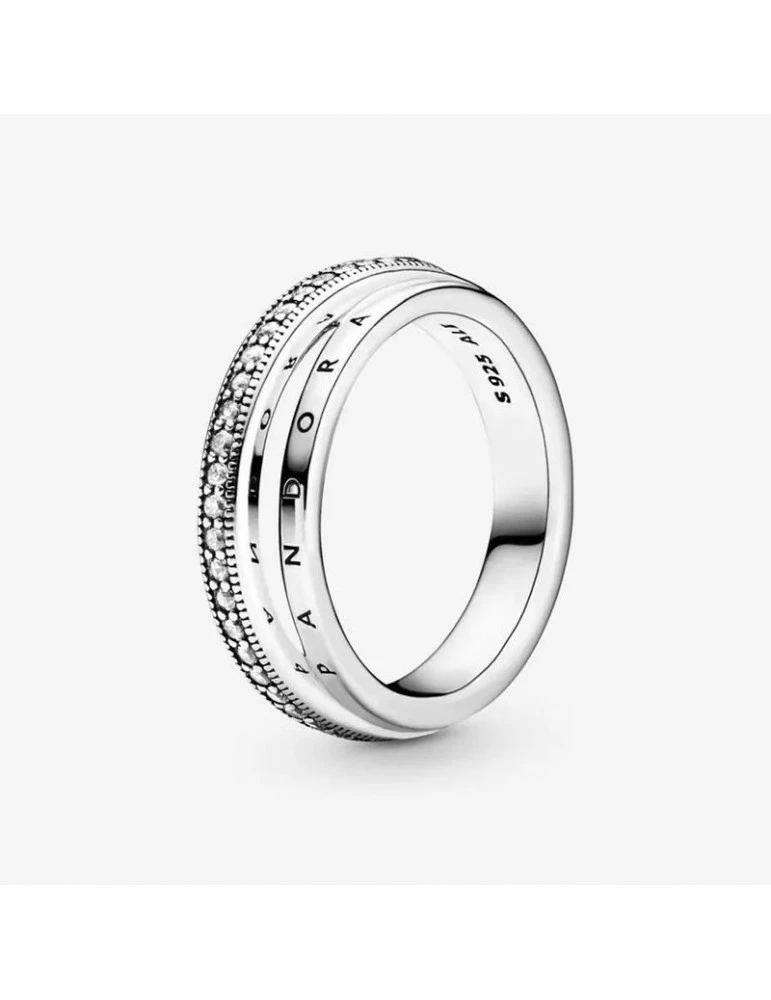 PANDORA Bague Pavé Anneau Triple