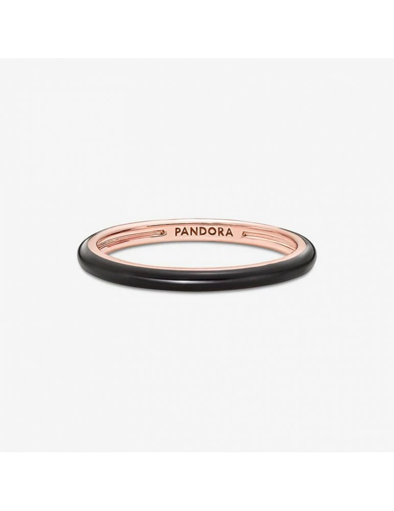 PANDORA Bague Résine Façon Émail Noire Pandora ME – Image 3