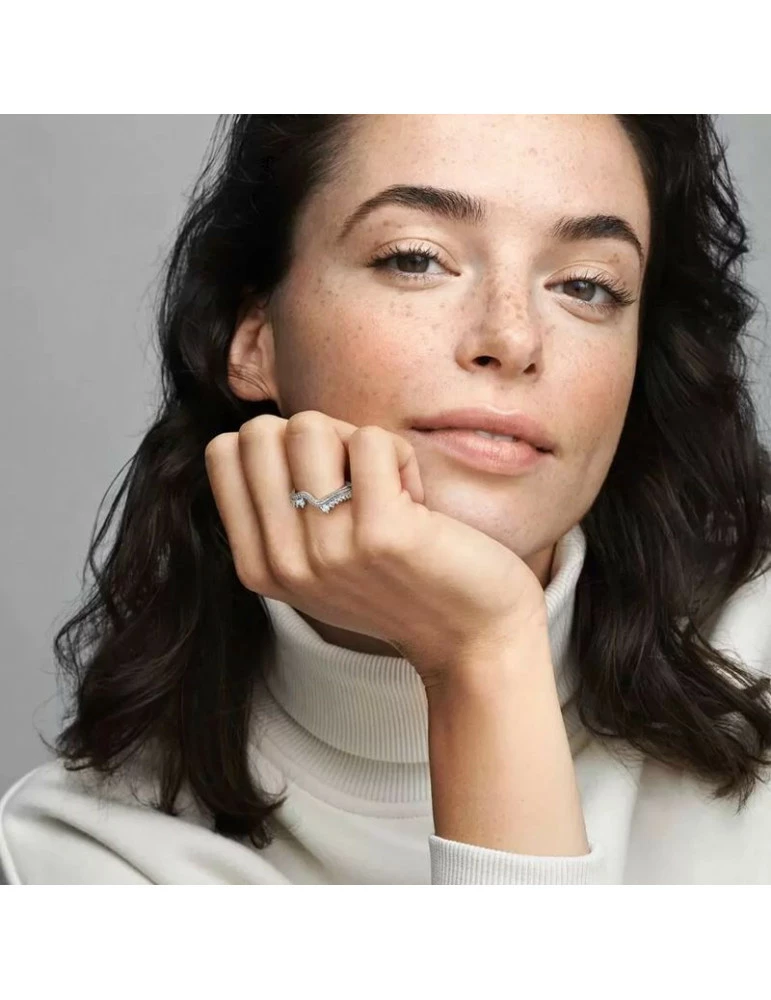 PANDORA Bague Vague Asymétrique Scintillante – Image 2