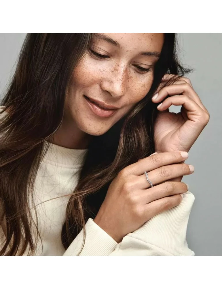 PANDORA Bague Vœu Alternance Scintillante Timeless – Image 4