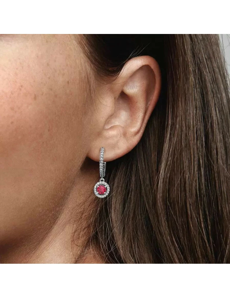 PANDORA Boucle D'oreilles Rondes Rouges – Image 2