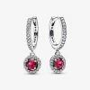 PANDORA Boucle D'oreilles Rondes Rouges