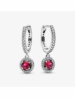 PANDORA Boucle D'oreilles Rondes Rouges