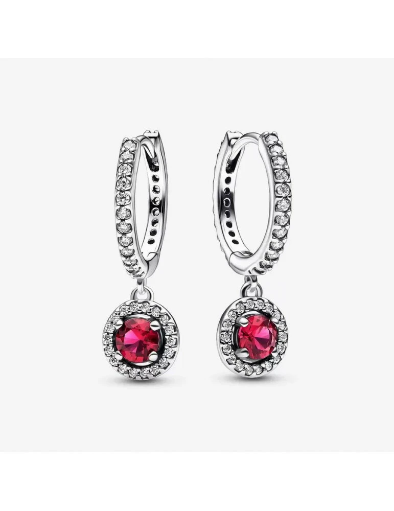 PANDORA Boucle D'oreilles Rondes Rouges