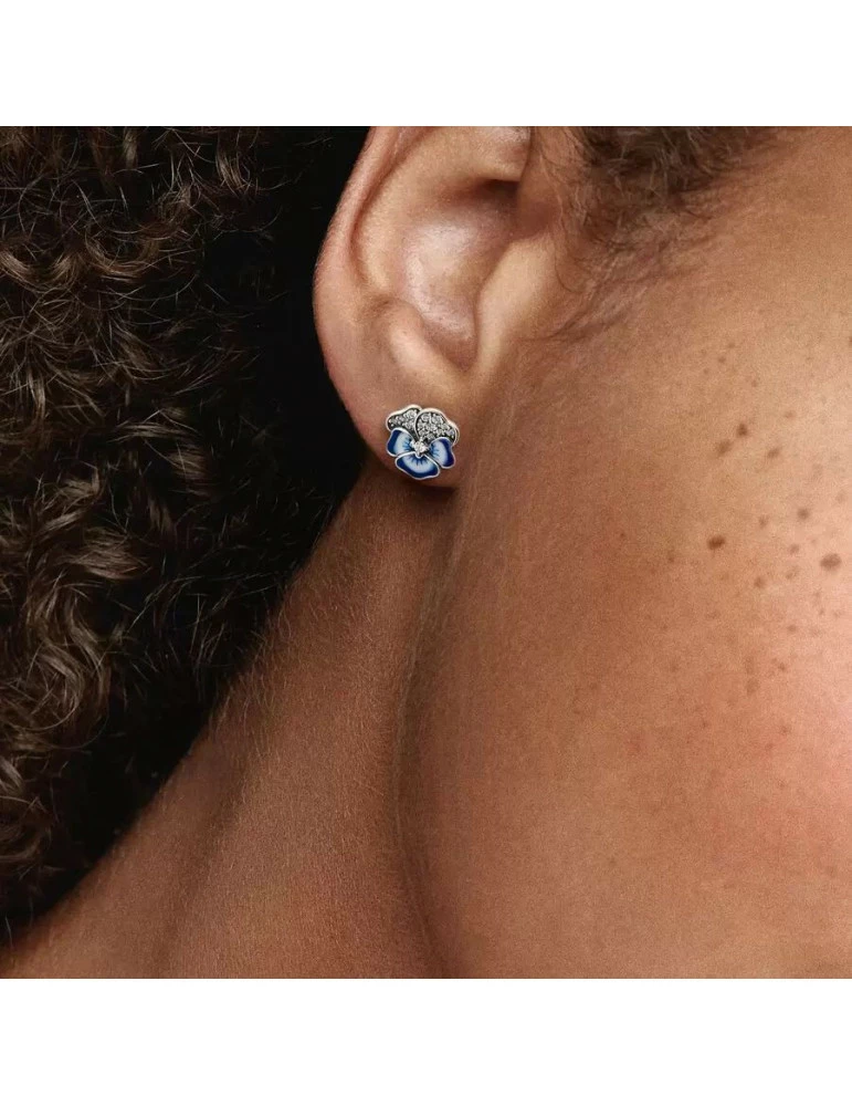 PANDORA Boucles D'oreilles Pensée Bleue – Image 2