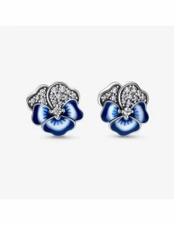 PANDORA Boucles D'oreilles Pensée Bleue
