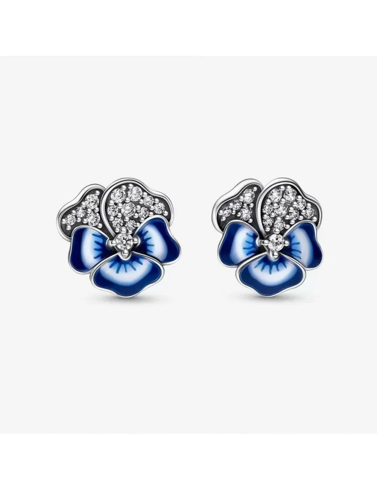 PANDORA Boucles D'oreilles Pensée Bleue