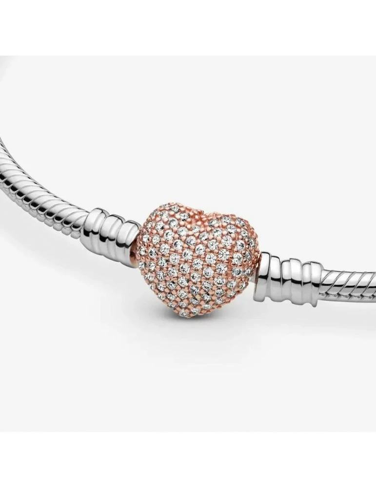PANDORA Bracelet Coeur Rose Pavé – Image 2