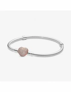 PANDORA Bracelet Coeur Rose Pavé