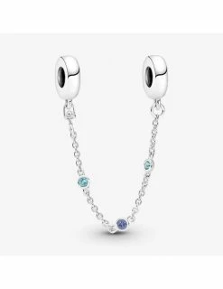 PANDORA Chaîne De Confort Triple Pierre Bleue