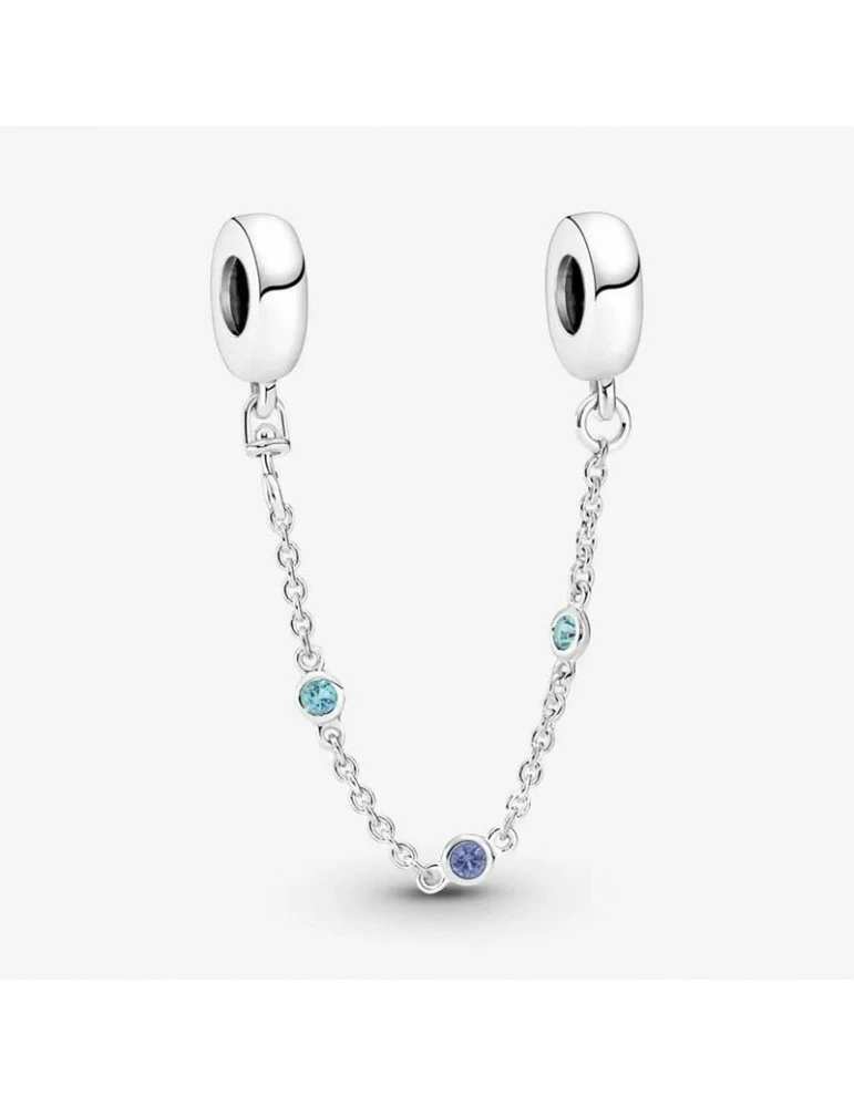 PANDORA Chaîne De Confort Triple Pierre Bleue