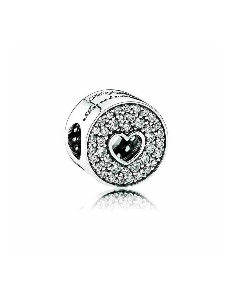 PANDORA Charm Anniversaire Pavé Et Cœur