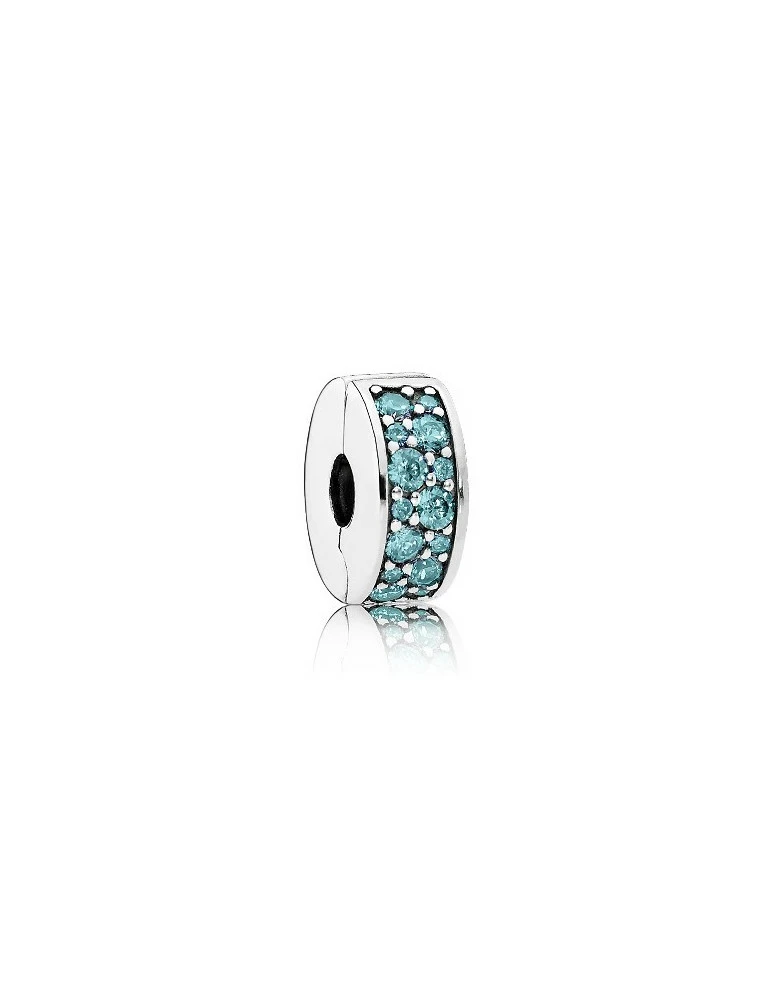 PANDORA Charm Clip Pavé Bleu-Vert