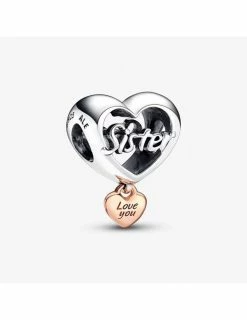 PANDORA Charm Coeur Love You Sister