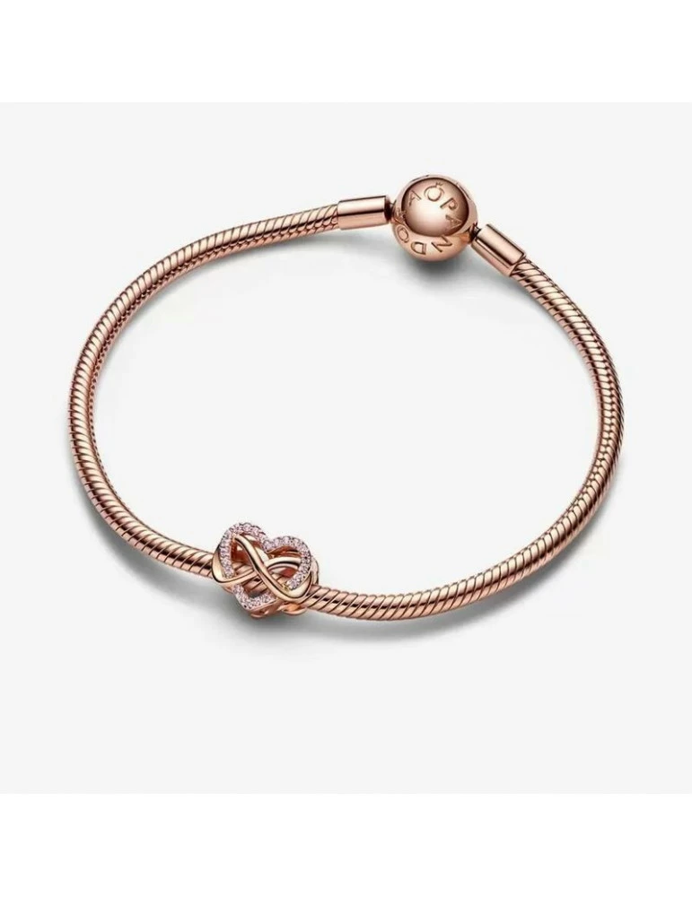 PANDORA Charm Coeur Rose Famille Et Infini – Image 3