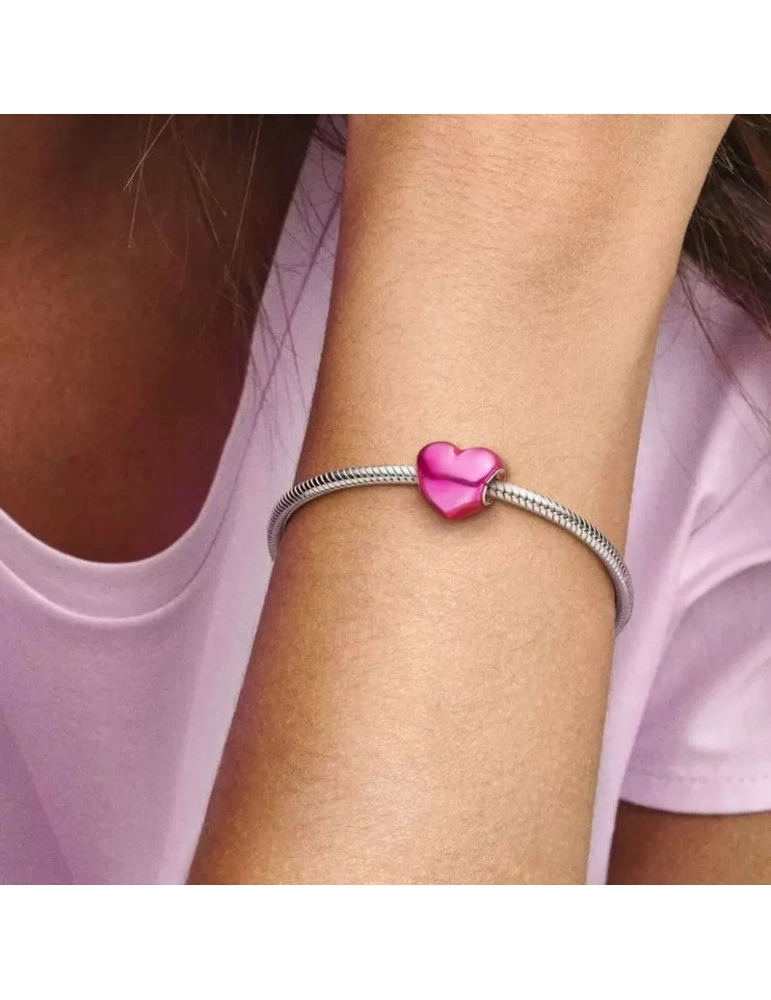 PANDORA Charm Cœur Rose Métallique – Image 2