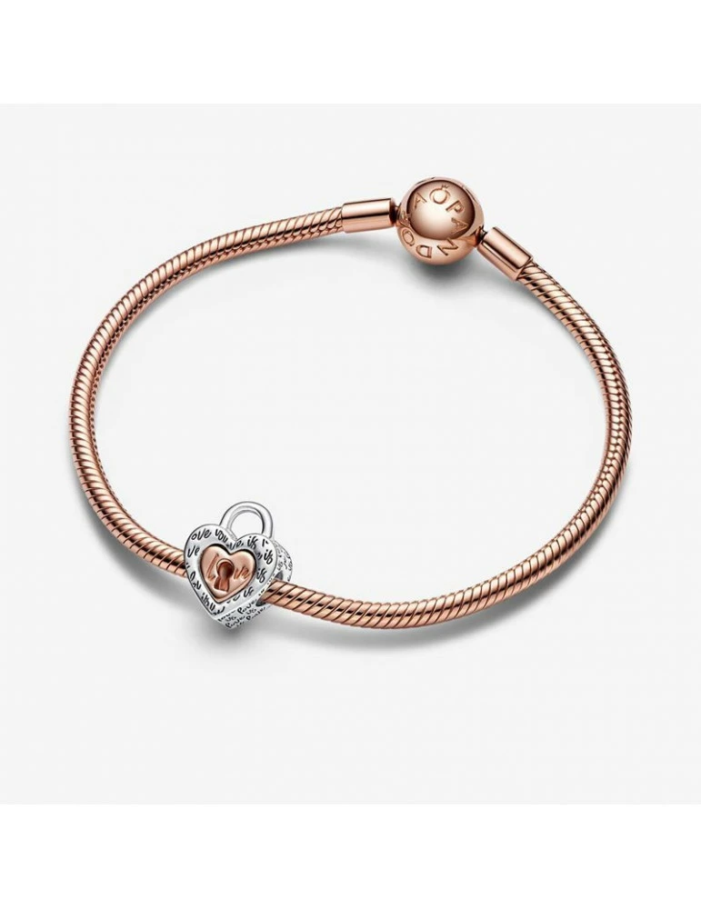 PANDORA Charm Cœur Séparable Cadenas Bicolore – Image 3