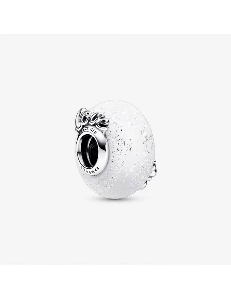 PANDORA Charm Mum & Love Blanc Scintillant – Image 3
