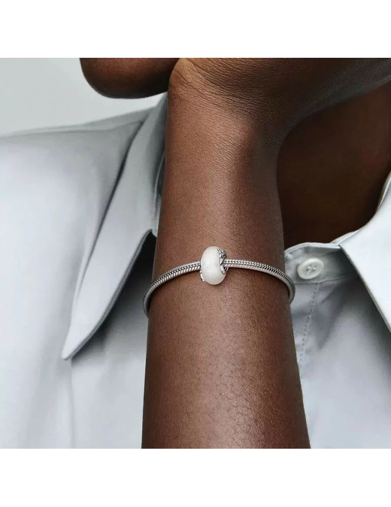 PANDORA Charm Mum & Love Blanc Scintillant – Image 4