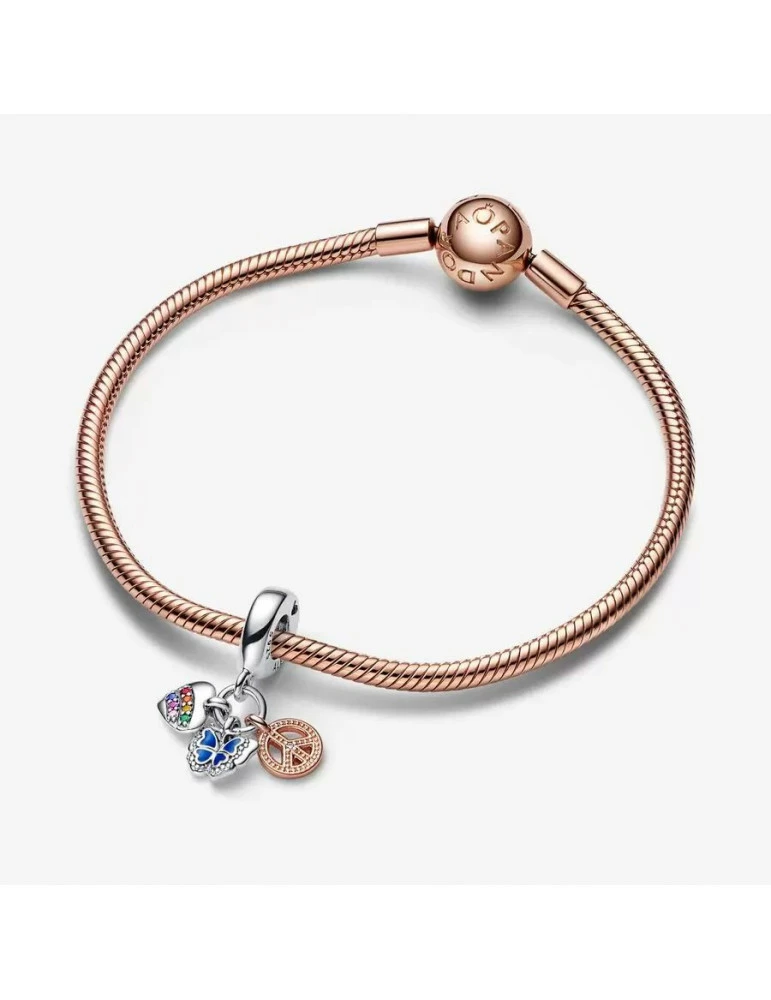 PANDORA Charm Pendant Arc-En-Ciel , Papillon & Paix Bicolore – Image 4