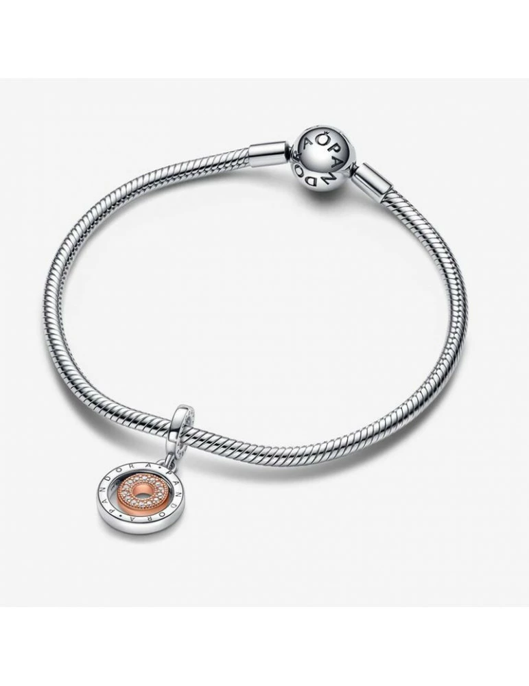 PANDORA Charm Pendant Cercles Logo Bicolore Signature – Image 3