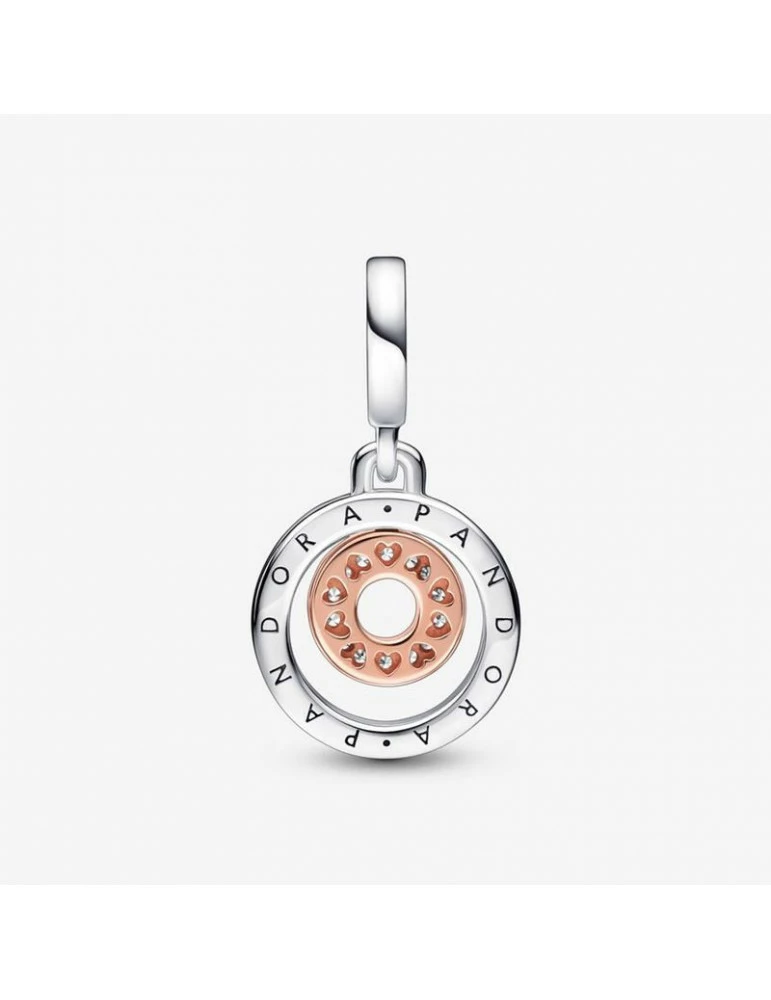 PANDORA Charm Pendant Cercles Logo Bicolore Signature – Image 4