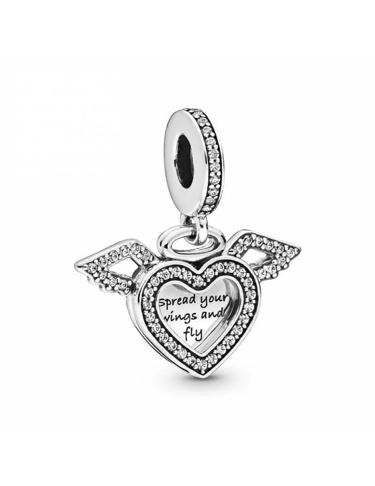 PANDORA Charm Pendant Cœur Et Ailes D'Ange