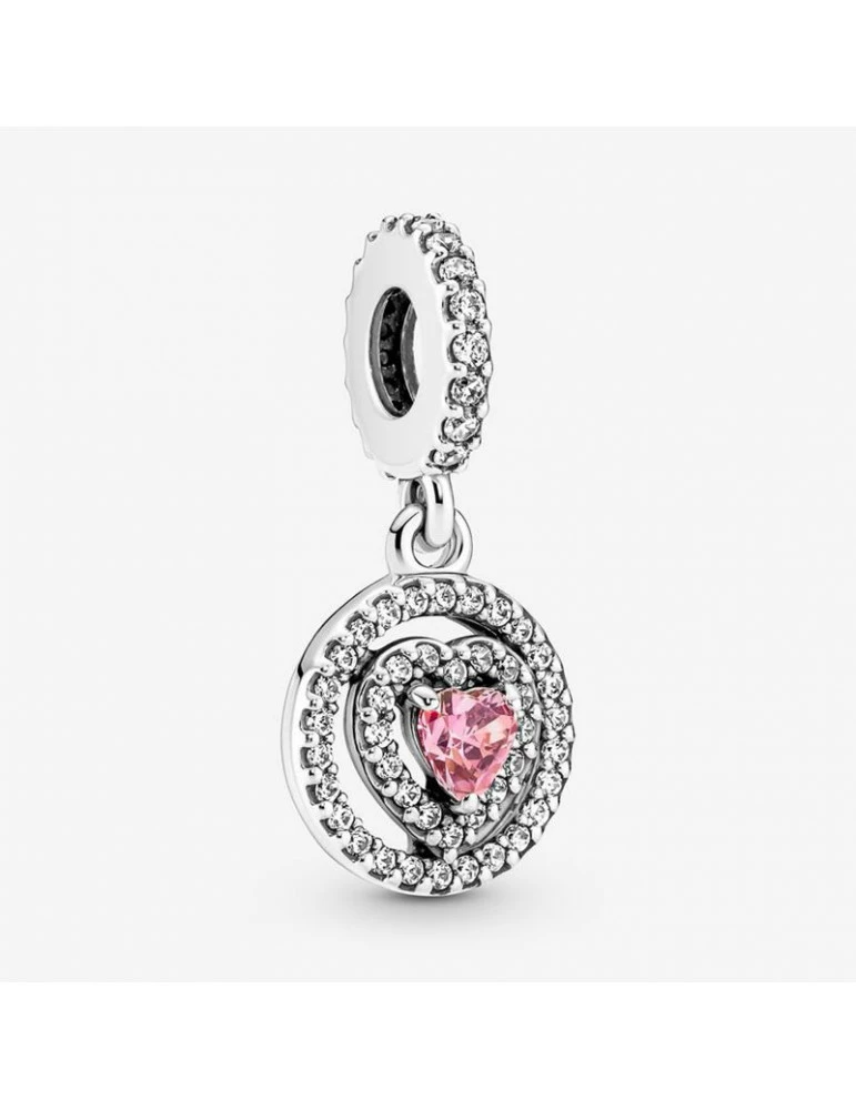 PANDORA Charm Pendant Cœur Halo Double Scintillant