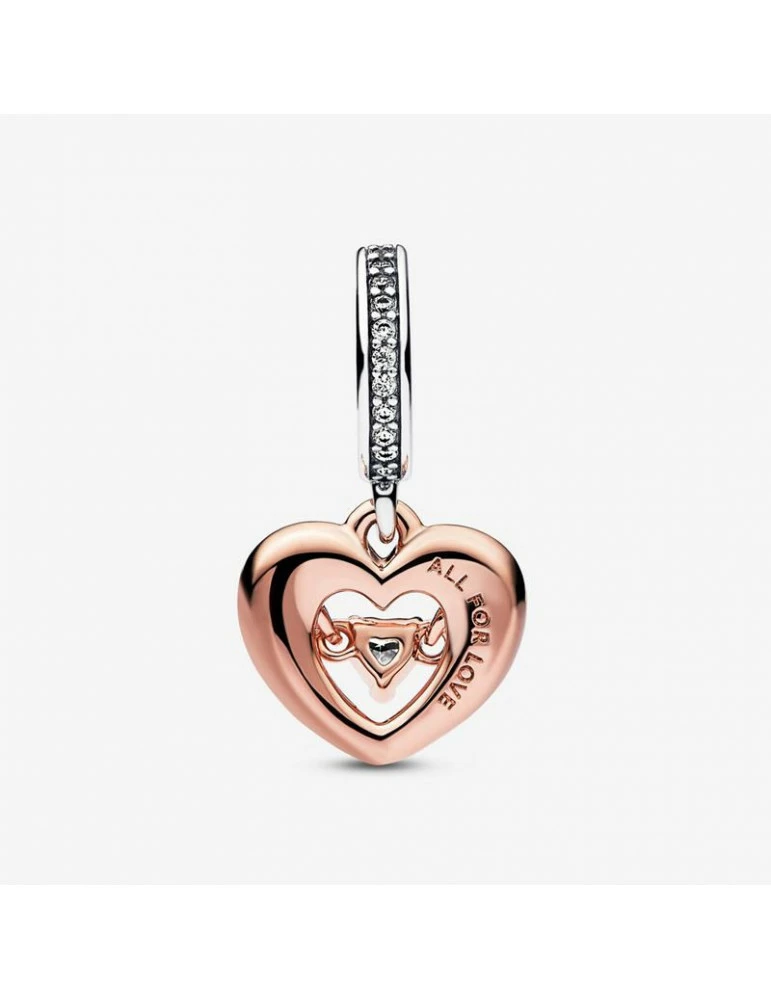 PANDORA Charm Pendant Cœur Rayonnant Bicolore – Image 4