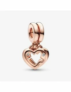 PANDORA Charm Pendant Double Coeur De Soeur