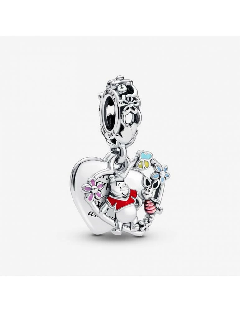 PANDORA Charm Pendant Double Disney L'Ourson Et Porcinet