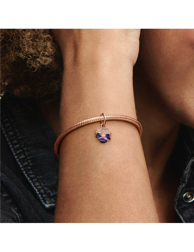 PANDORA Charm Pendant Pensée Violet Foncé – Image 5