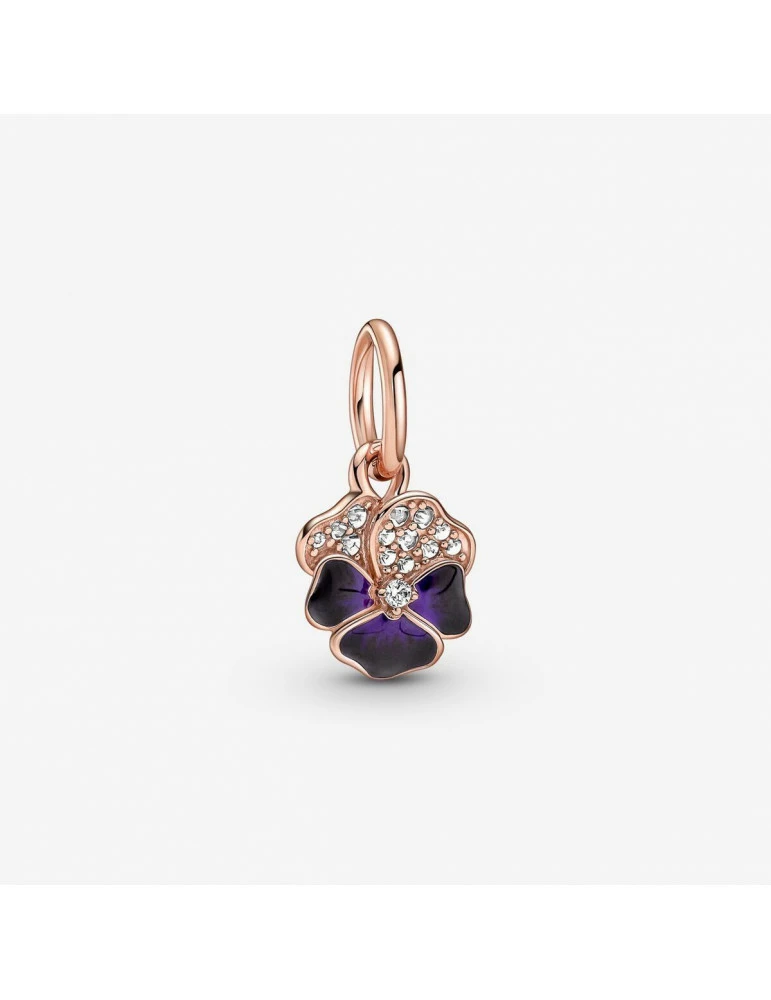 PANDORA Charm Pendant Pensée Violet Foncé