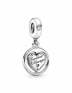 PANDORA Charm Pendant Pivotant Mon Âme Sœur Pour Toujours & À Jamais