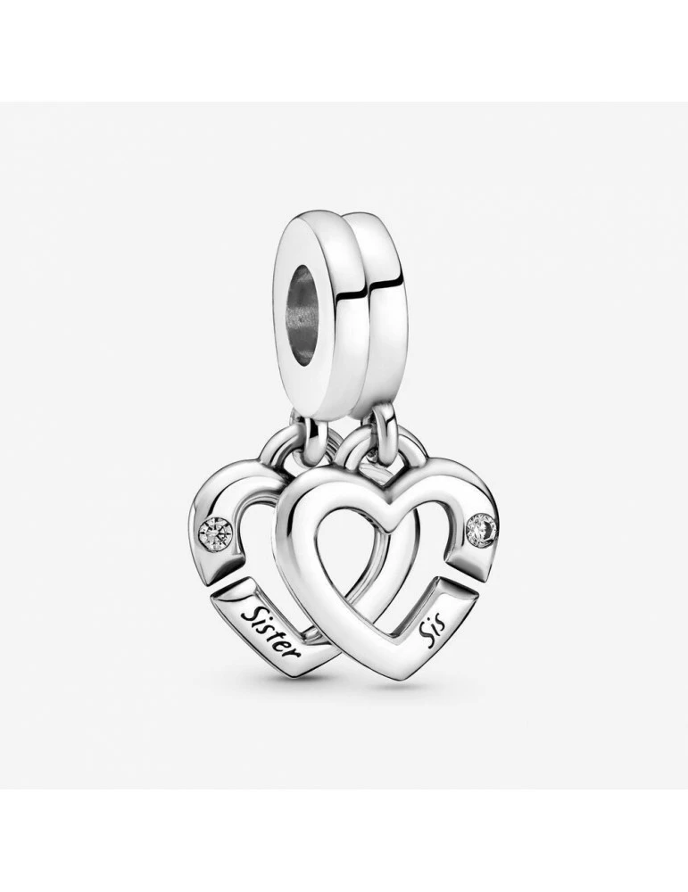 PANDORA Charm Pendant Séparable Cœurs De Sœurs Entrelacés