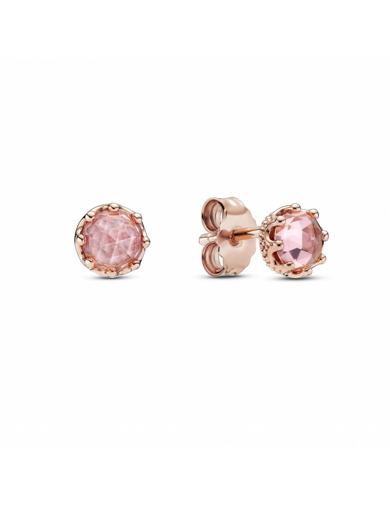 PANDORA Clous D'Oreilles Couronne Scintillante Rose