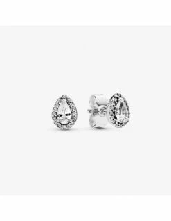 PANDORA Clous D'Oreilles Halo Goutte Scintillants